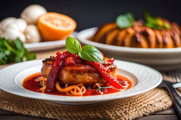 a plate of food with a plate of food that says " food ".