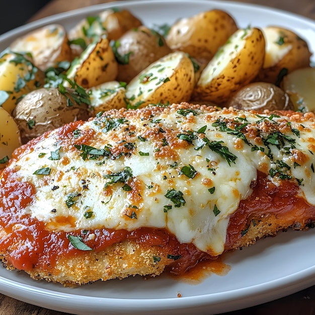 a plate of food with a plate of food with mushrooms and cheese