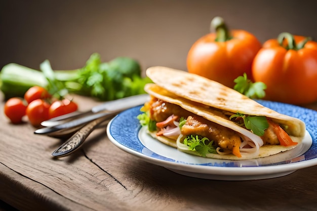 A plate of food with a pumpkin on the side