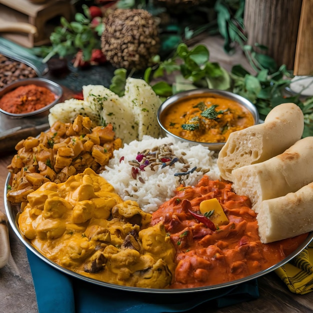 a plate of food with rice and rice on it