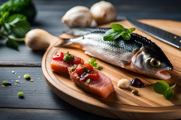 a plate of food with vegetables and meat on a wooden table.