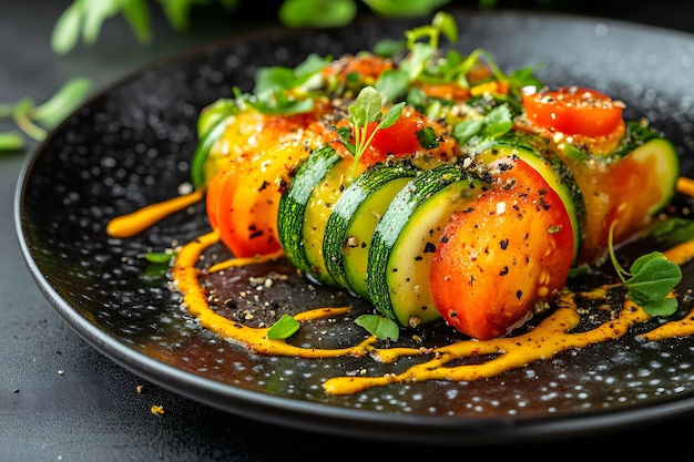 a plate of food with vegetables and spices on it