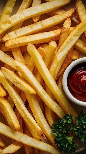 A plate of french fries with a ketchup bottle on the side