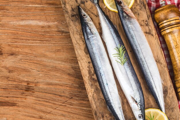 a plate of fresh saury