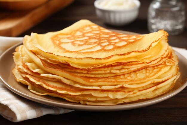 A plate of freshly made crepes