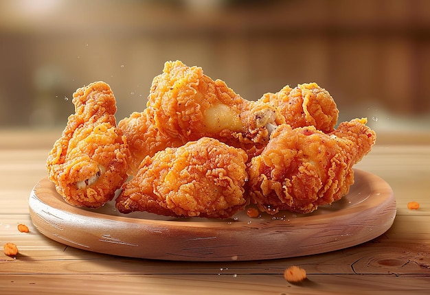 a plate of fried chicken with a few pieces of chicken on it