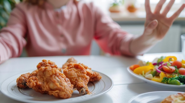 Photo the plate of fried chicken