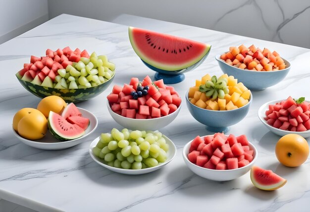 Photo a plate of fruit with a glass of champagne in the background