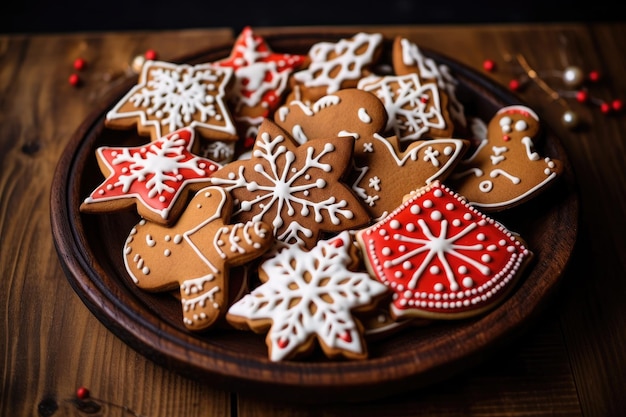 a plate of gingerbread cookies