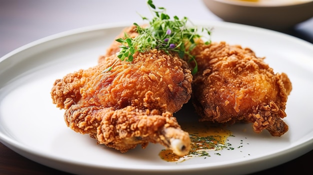 plate of golden brown fried chicken