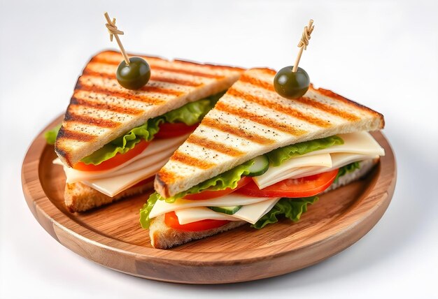 Photo a plate of grilled cheese sandwiches with tomatoes tomatoes and cheese