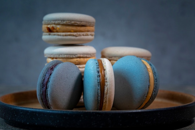 Plate, macaron, biscottiï¼french dessert