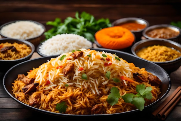 A plate of Malabar Biryani with its rice cooked in coconut milk and spices