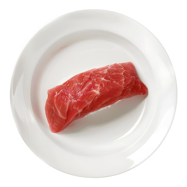 a plate of meat with a piece of meat on it