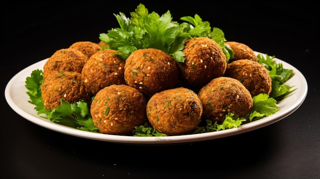 a plate of meatballs with parsley on top