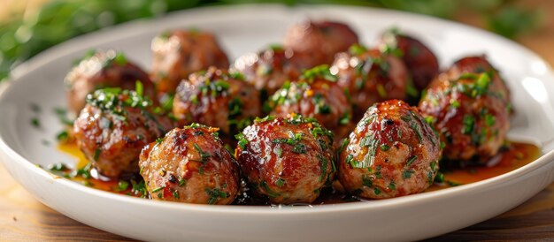 Photo plate of meatballs