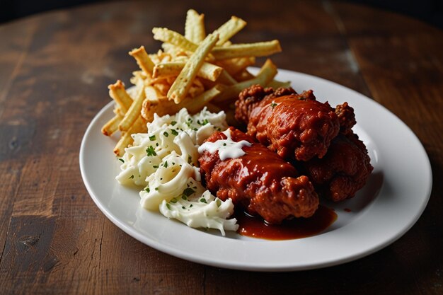 A plate of Nashville hot chicken with a side