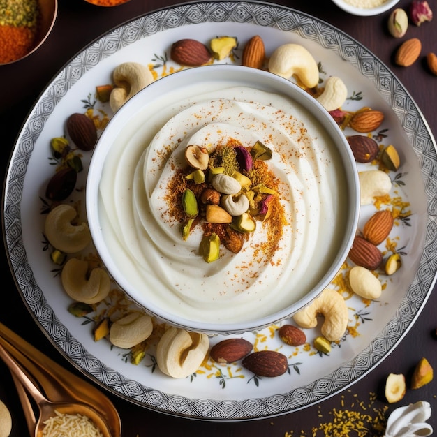 a plate of nuts and nuts with a bowl of nuts on it