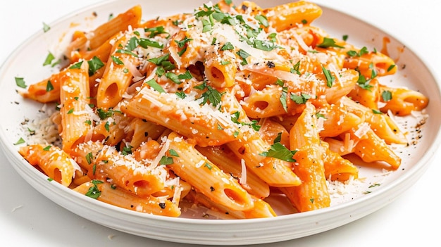 a plate of pasta with parmesan cheese and parmesan cheese