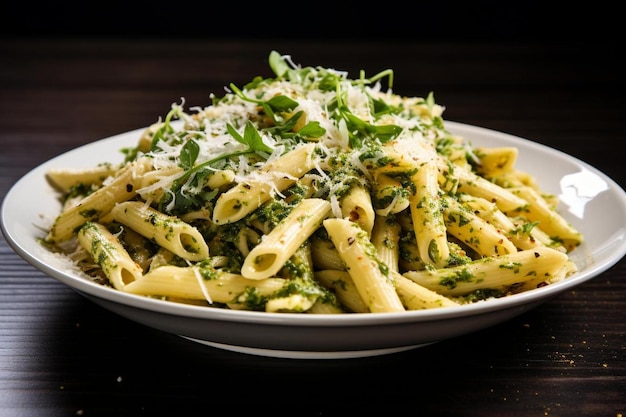 a plate of pasta with spinach and spinach.