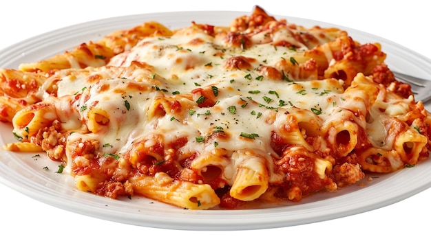 a plate of pasta with tomato sauce and cheese on it