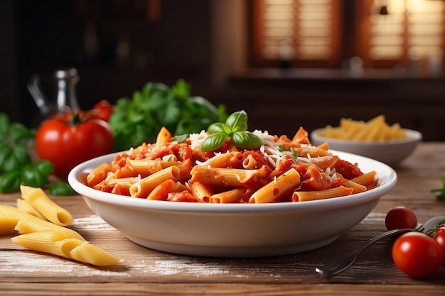 a plate of pasta with tomato sauce and cheese on it