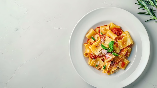 Plate of Pasta With Tomato Sauce and Parsley