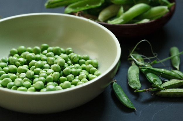 Plate of peeled peas