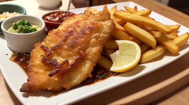 a plate of perfect fish chips