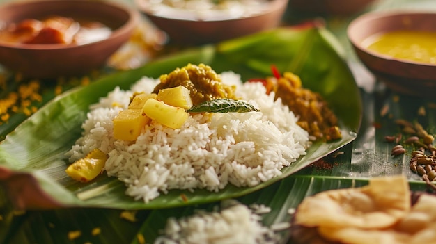 a plate of rice with a coconut and rice on it