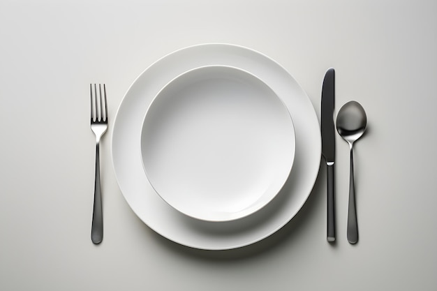 A plate and spoon are next to a spoon and a spoon