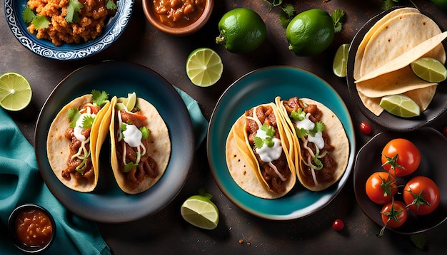 Plate of tacos mexican food