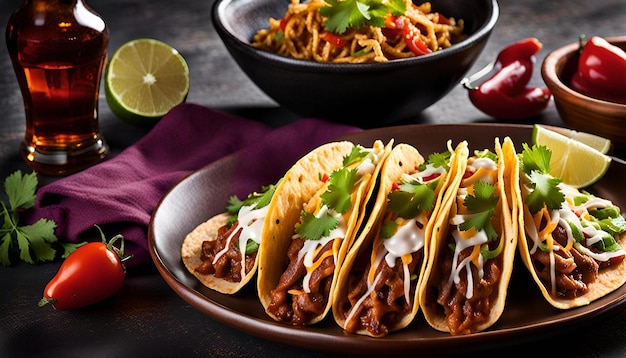 Plate of tacos mexican food