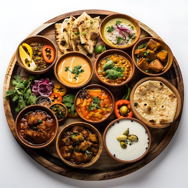 Photo plate of tasty undhiyu with on white background