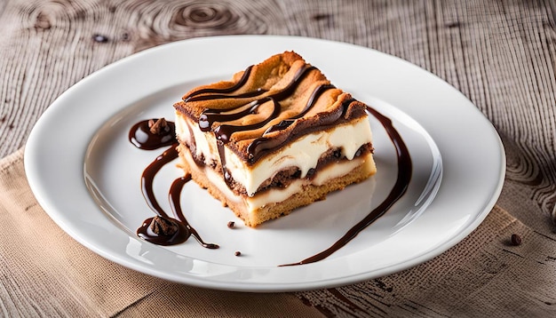 A plate of tiramisu blondies swirled with coffee liqueur