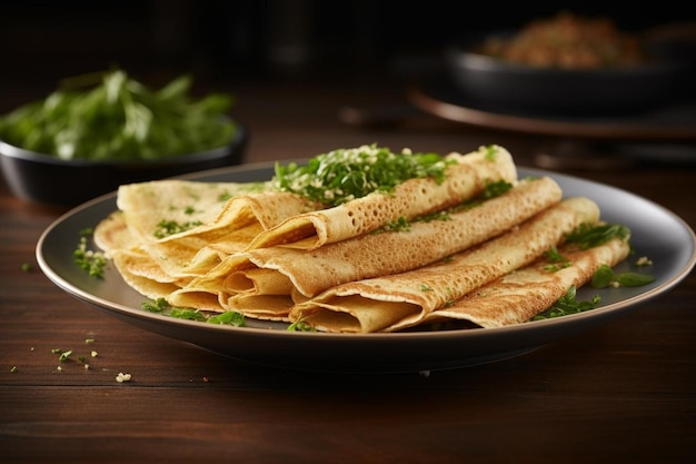 a plate of tortillas with tortillas on it