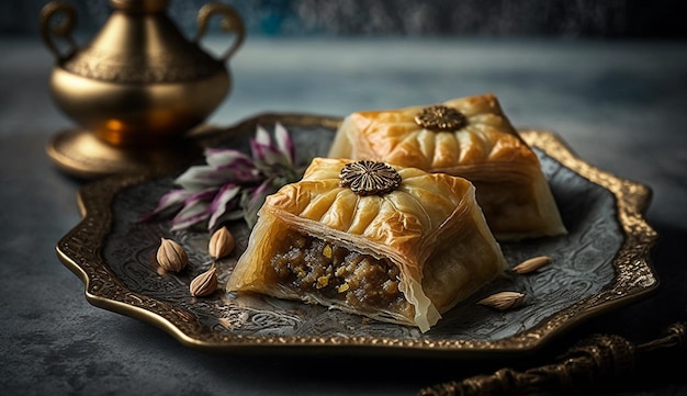 A plate of turkish pastries