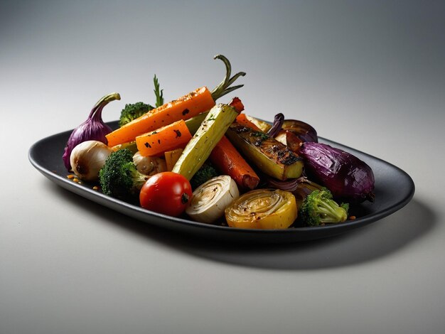 a plate of vegetables including carrots broccoli and radish