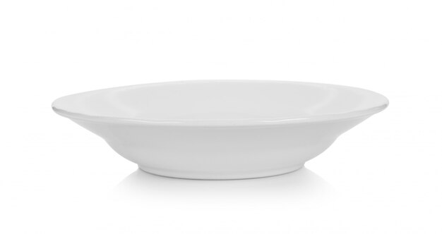 Plate on white surface