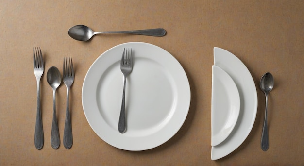 a plate with a fork and a knife on it