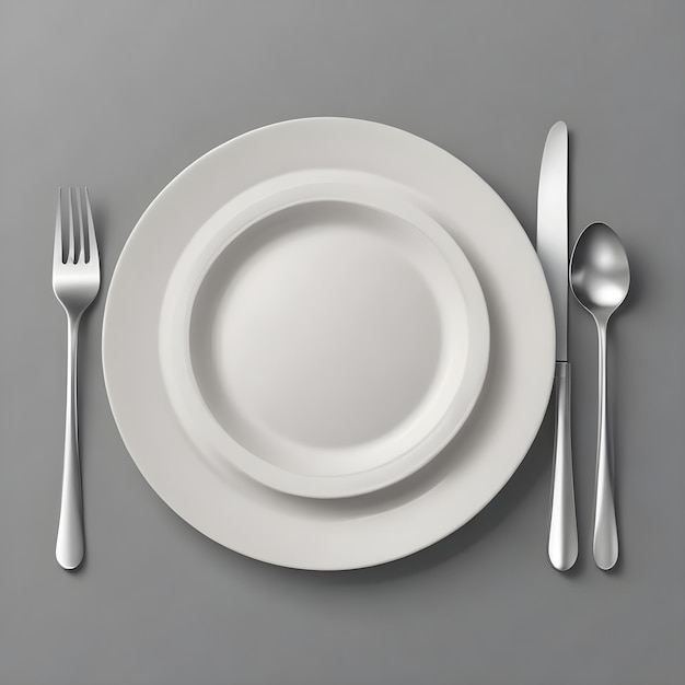 a plate with a knife and fork next to it with a knife and fork