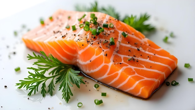 a plate with salmon