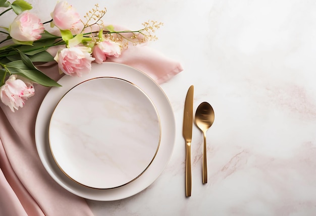 a plate with a spoon and a plate with a knife and a plate with a fork on it