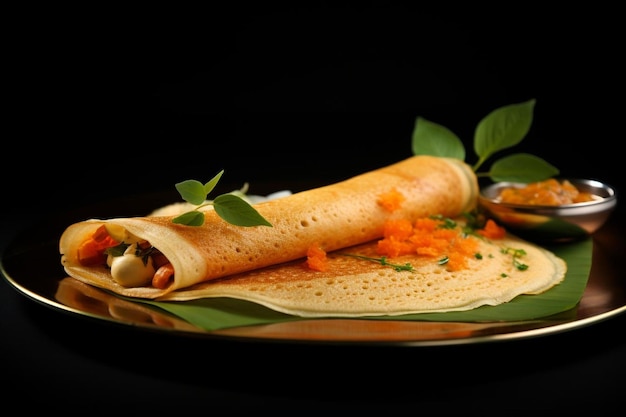 Photo a plate with tortilla and tortilla on it