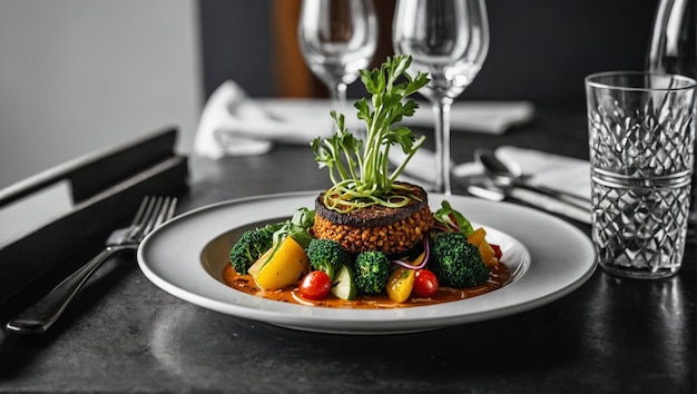 plated vegetarian dish highlighting the artistry in plantbased culinary creations