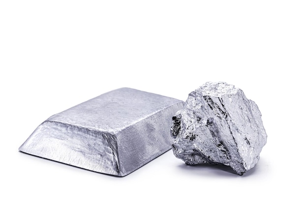 Platinum ingot and nugget noble metal used in the production of catalysts luxury jewelry isolated white background