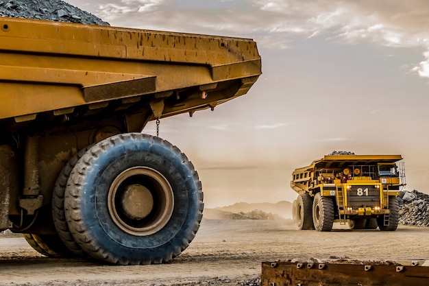 Platinum mining machinery in a site in South Africa