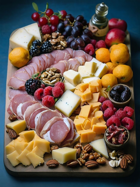 A platter of charcuterie and cheese