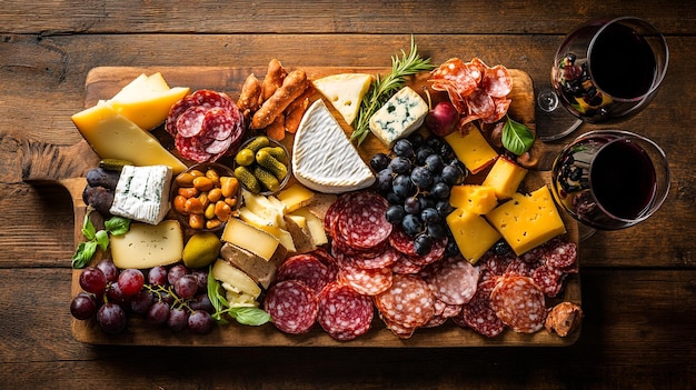 a platter of cheese cheese and cheese with a variety of different types of cheese