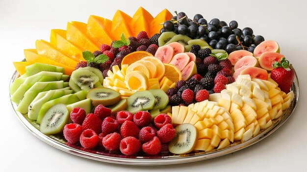 Photo a platter of fruit including fruit bananas and fruit